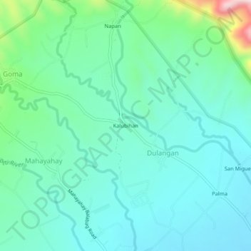 Kalubihan topographic map, elevation, terrain
