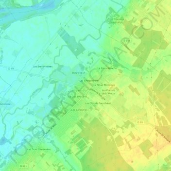 Le Gros Melon topographic map, elevation, terrain