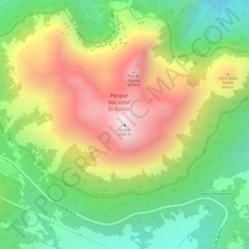 Ajusco topographic map, elevation, terrain
