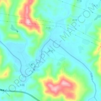 Langzhou topographic map, elevation, terrain