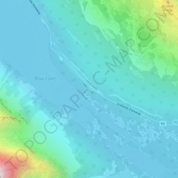 Crowfoot Glacier Viewpoint topographic map, elevation, terrain