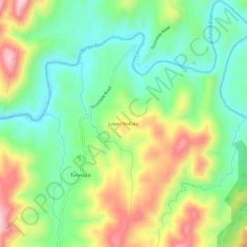 Lower Wallaby topographic map, elevation, terrain