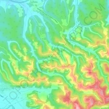 Montecastello topographic map, elevation, terrain
