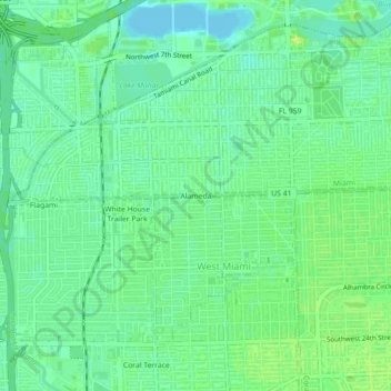 Alameda topographic map, elevation, terrain