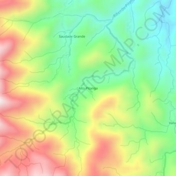 Alto Pitanga topographic map, elevation, terrain