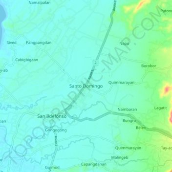 Santo Domingo topographic map, elevation, terrain