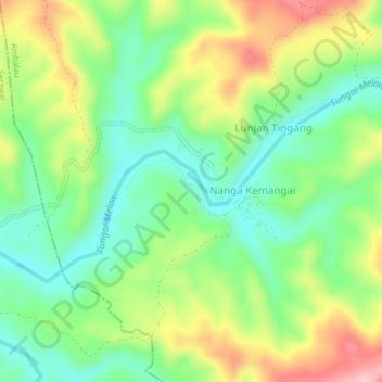 Bukit Tinggi topographic map, elevation, terrain