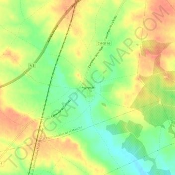Pozoseco topographic map, elevation, terrain