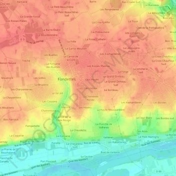 Les Clerisseaux topographic map, elevation, terrain