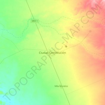Ciudad Constitución topographic map, elevation, terrain