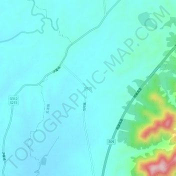 Baofang topographic map, elevation, terrain