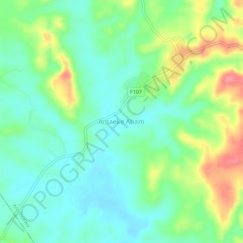 Amaeke Abam topographic map, elevation, terrain