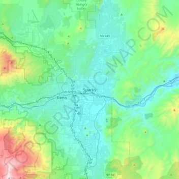 Sparks topographic map, elevation, terrain
