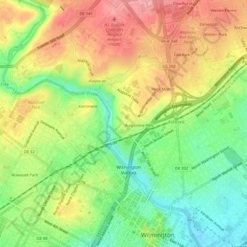 Augustine topographic map, elevation, terrain