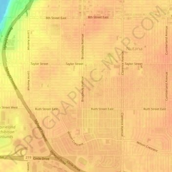 Queen Elizabeth topographic map, elevation, terrain