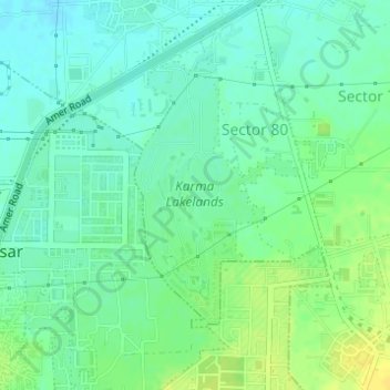 Karma Lakelands topographic map, elevation, terrain