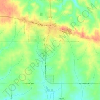 Strawberry Point topographic map, elevation, terrain