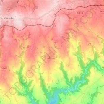 Manhac topographic map, elevation, terrain