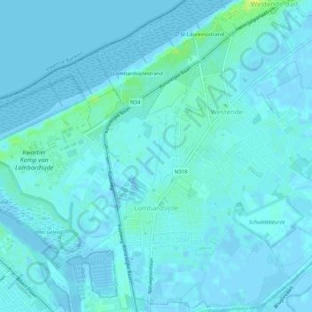 Lombardsijde topographic map, elevation, terrain