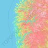 Vestland topographic map, elevation, terrain