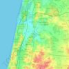 Emek Hefer Regional Council topographic map, elevation, terrain