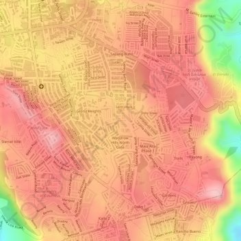 Dalig topographic map, elevation, terrain