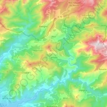 Vico topographic map, elevation, terrain