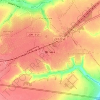 Латная topographic map, elevation, terrain