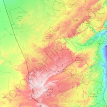 Ramat Negev Regional Council topographic map, elevation, terrain