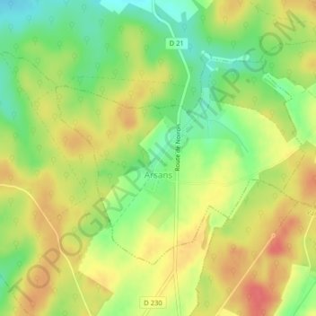 Arsans topographic map, elevation, terrain