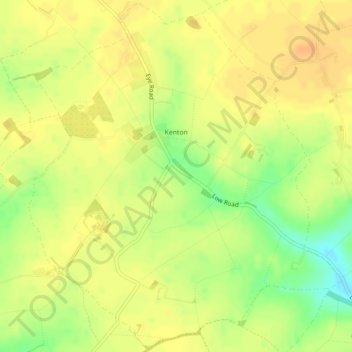 Kenton topographic map, elevation, terrain