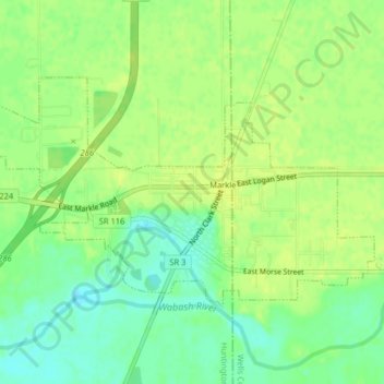 Markle topographic map, elevation, terrain