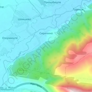 Sirichino topographic map, elevation, terrain