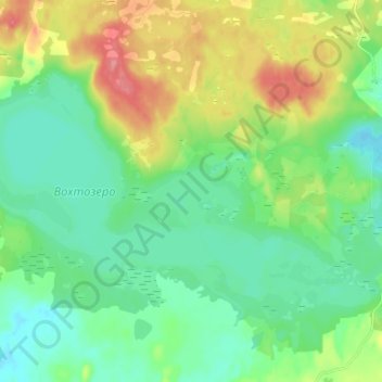 Вохтозеро topographic map, elevation, terrain