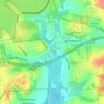 Clinton topographic map, elevation, terrain