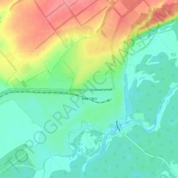 Беково topographic map, elevation, terrain