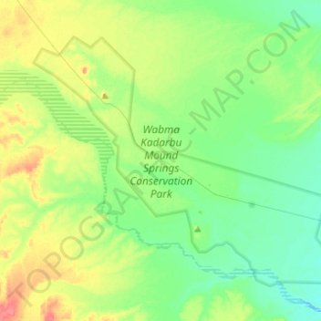 Wabma Kadarbu Mound Springs Conservation Park topographic map, elevation, terrain