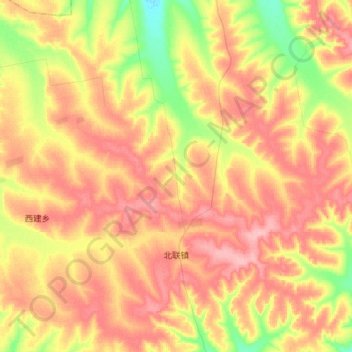 北联镇 topographic map, elevation, terrain