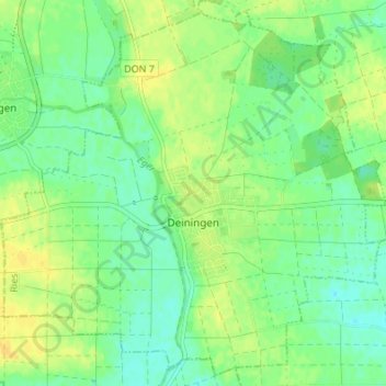 Deiningen topographic map, elevation, terrain