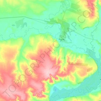 Руднянское городское поселение topographic map, elevation, terrain