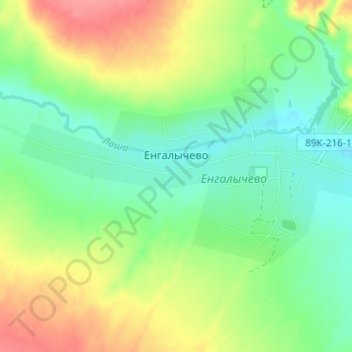 Енгалычево topographic map, elevation, terrain