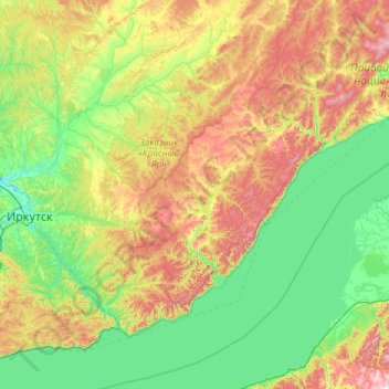 Иркутский район topographic map, elevation, terrain