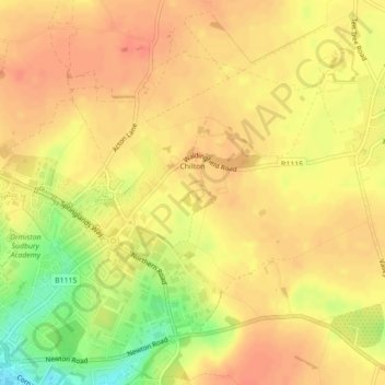 Chilton topographic map, elevation, terrain