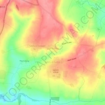 Sibford Ferris topographic map, elevation, terrain