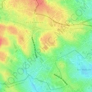 La Chamberte topographic map, elevation, terrain