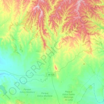 Luna topographic map, elevation, terrain
