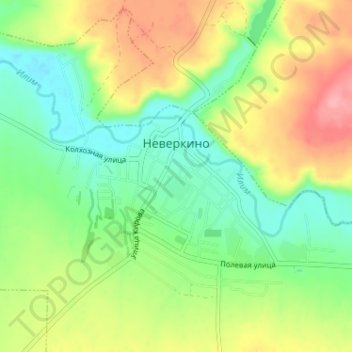 Неверкино topographic map, elevation, terrain