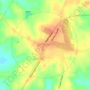 Mitchell topographic map, elevation, terrain