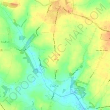 Swafield topographic map, elevation, terrain