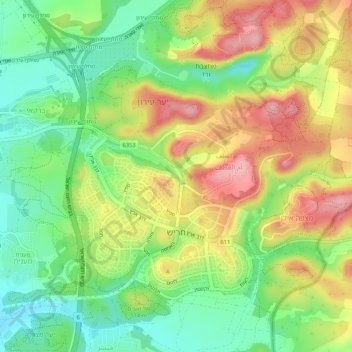 Harish topographic map, elevation, terrain
